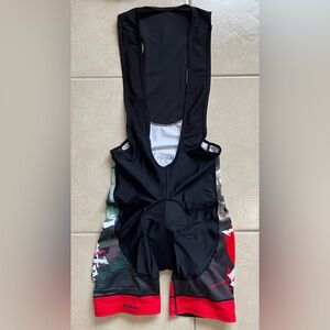 PRIMAL Bike Bib Shorts Men’s  XS Pirates Letter Print Cycling Apparel Black/Red